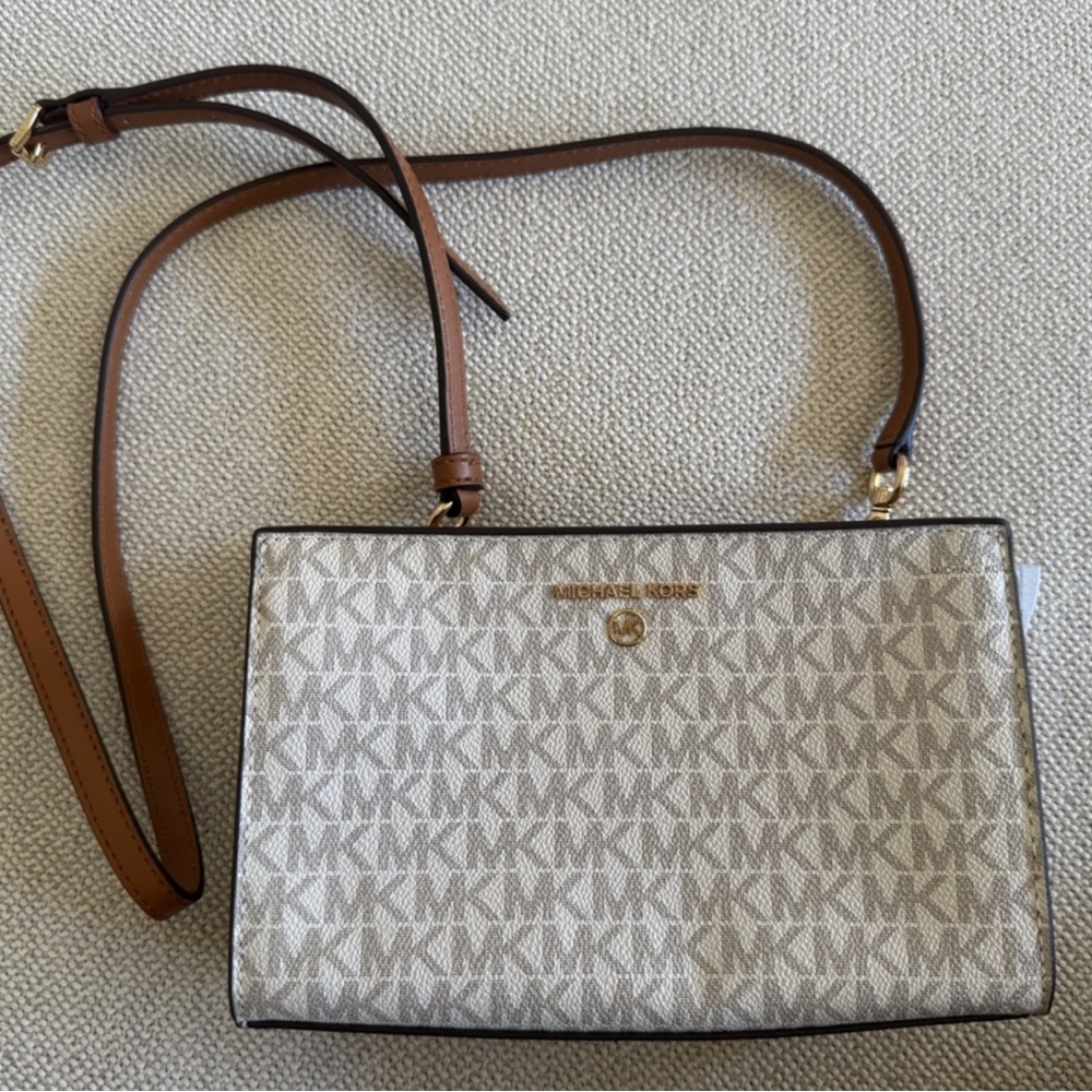 Michael Kors White and Brown medium handbag